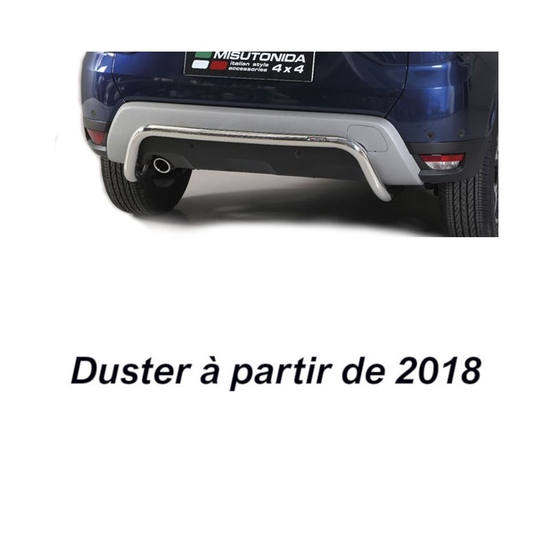 Barre homologuée pour protection du pare choc arrière DACIA Duster phase 1 2 4x4 SUV de 2010 à 2020